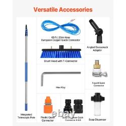 7.3m Water Fed Pole Kit Solar Powered Window Cleaning Extendable Tool