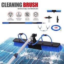 7.6M Rod Window Cleaning Pole Water Fed Telescopic Hose Fed Brush Kit + 12m Pipe
