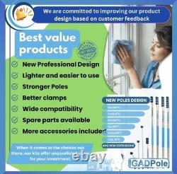 7m (24ft) Washing Kit Water-fed Brush, Cobweb Duster, Squeegee, Soap Dispenser