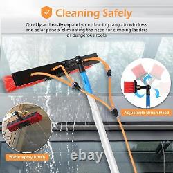 (7m 30cm Water Brush) Adjustable Window Cleaning Pole Solar Panel Cleaning Brush