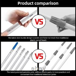 8M Water Fed Telescopic Window Cleaning Pole 55cm Brush Solar Panel PV Tool