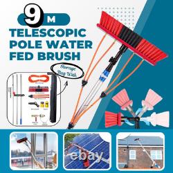 9M Telescopic Pole Water Fed Brush Adjustable Solar Panel Window Cleaning Kit UK