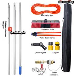 9M Telescopic Water Fed Pole Brush Solar Panel/Window Cleaning Pole Kit UKSTOCK