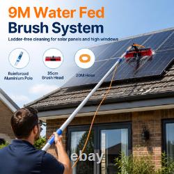 9M Telescopic Water Fed Pole Brush Solar Panel/Window Cleaning Pole Kit UKSTOCK