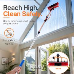 9M Telescopic Water Fed Pole Brush Solar Panel/Window Cleaning Pole Kit UKSTOCK