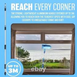 9.8FT ALUMINIUM TELESCOPIC 3M Water Fed Extendable Car Wash Brush Window SQUEEGE