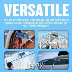 9.8FT ALUMINIUM TELESCOPIC Water Fed 3M Extendable Car Wash Window SQUEEGE Brush