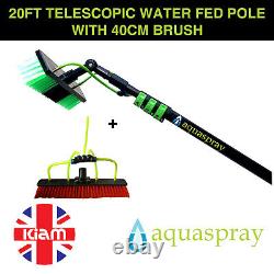 Aquaspray 20ft Telescopic Water Fed Pole Lightweight Window With 40cm Brush