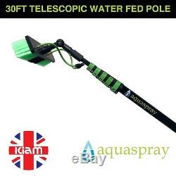 Aquaspray 30ft Telescopic Water Fed Pole Lightweight Window Cleaning Water Spray