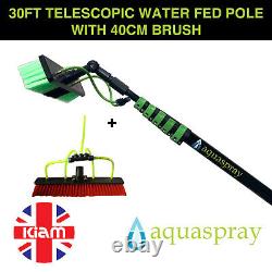 Aquaspray 30ft Telescopic Water Fed Pole Lightweight Window With 40cm Brush