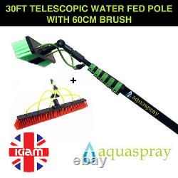 Aquaspray 30ft Telescopic Water Fed Pole Lightweight Window With 60cm Brush