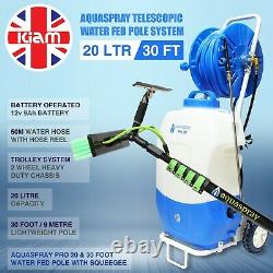 Aquaspray Pro 20L Window Cleaning Battery Spray Tank 30ft Waterfed Pole Squeegee