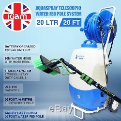 BUSINESS OPPORTUNITY 20' Window cleaning Pole & 20L pure water tank trolley