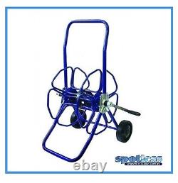 Blue Heavy Duty Metal Hose Reel With Wheels Reel Only