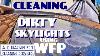 Cleaning Dirty Skylights Using Water Fed Pole