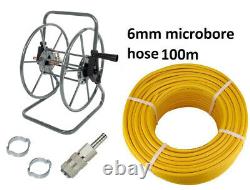 Compact Gray Pro Hose Reel With 100 m of 6 mm Microbore Hose Window Cleaning