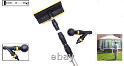 Effortless Window Cleaning with 13ft Telescopic Pole, Soap Dispenser & Squeegee