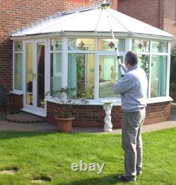 Effortless Window Cleaning with 13ft Telescopic Pole, Soap Dispenser & Squeegee