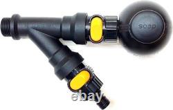 Effortless Window Cleaning with 13ft Telescopic Pole, Soap Dispenser & Squeegee