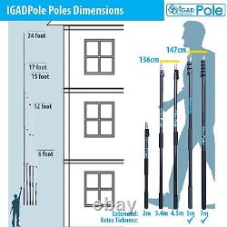 IGADPole from 6.6ft(2m) to 24ft(7m) Window Cleaning Equipment and Accessories