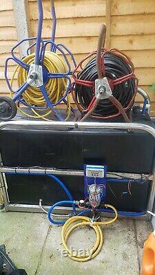Ionics water fed pole cleaning tank and reels fully working system