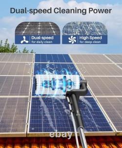 Lightweight Electric Solar Panel Brush & 20ft Water Fed Pole for Easy Cleaning
