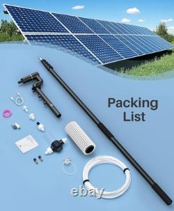 Lightweight Electric Solar Panel Brush & 20ft Water Fed Pole for Easy Cleaning