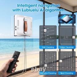 Lubluelu 9000Pa Smart Window Cleaning Robot Dual Water Spray Remote Control UK