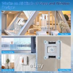 Lubluelu 9kPa Smart Window Cleaning Robot Dual Water Spray with 4 Cleaning Cloth