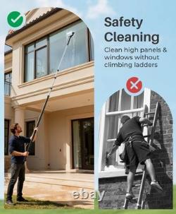 LyriFine Electric Solar Panel & Window Cleaning Brush 20ft Water Fed Pole Kit