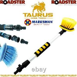 MARKSMAN ALUMINIUM Water Fed Tyre Brush Car Rim Wash Alloy Wheels Clean Care UK