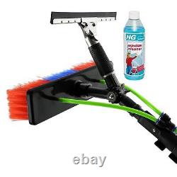 MAXBLAST 24FT Water Fed Window Cleaner Telesopic Pole Brush Squeegee Extendable