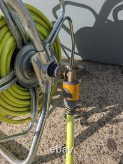 Metal Hose Reel Hi-Vis Water Fed Pole Delivery Hose Ball Valve WFP 100m RRP £195