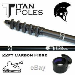 NEW Water Genie TITAN Carbon Fibre Waterfed Pole 22-60ft window cleaning WFP