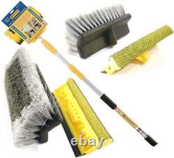 New 3m 9ft Aluminium Telescopic Water Fed Window Car Van Wash Brush Squeegee New
