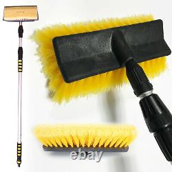 New 3m Aluminium Telescopic Water Fed Window Car Van Wash Brush Squeegee Uk