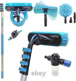 Pole 17Ft (5M) Washing Kit Water Fed Brush, Cobweb Duster and 10