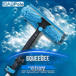 Pole 17Ft(5M) Washing Kit Water-Fed Brush, Cobweb Duster and 10(25Cm) Squeegee