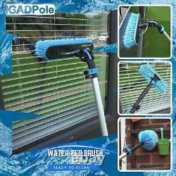 Pole 17Ft(5M) Washing Kit Water-Fed Brush, Cobweb Duster and 10(25Cm) Squeegee