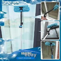 Pole 17Ft(5M) Washing Kit Water-Fed Brush, Cobweb Duster and 10(25Cm) Squeegee