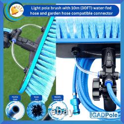Pole 24Ft (7M) Washing Kit Water-Fed Brush Soap Dispenser and Hose Tap