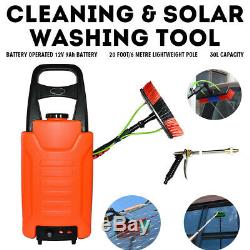 Portable 19.68ft Water Fed Cleaning Pole+30L Tank Solar Window Cleaning Tool
