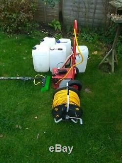 Pure Water Fed Pole Trolley Window Cleaning System Containers and Pole kit used