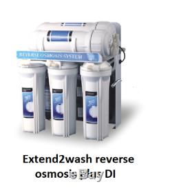Reverse osmosis system with booster pump and DI water fed pole pure water