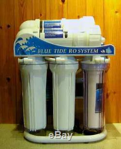 Reverse osmosis system with booster pump and DI water fed pole pure water