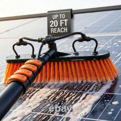 Solar Panel Cleaning Brush 20 Ft Extension Pole Water Fed Pole