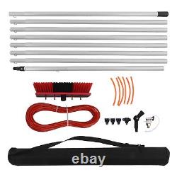 Solar Panel Cleaning Brush Water Fed Pole Kit Outdoor Window Glass Solar
