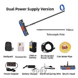 Solar Panel Cleaning Equipment, 400rpm Brush Head, Adjustable Carbon Fiber Water