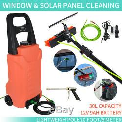 Solar Panel Washing Tool 20ft Telescopic Water Fed Pole Brush kit Window Clean