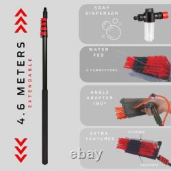 Telescopic Cleaning Brush, Telescopic Hydrocleaner, up to 4.6 Mt, Water Powered